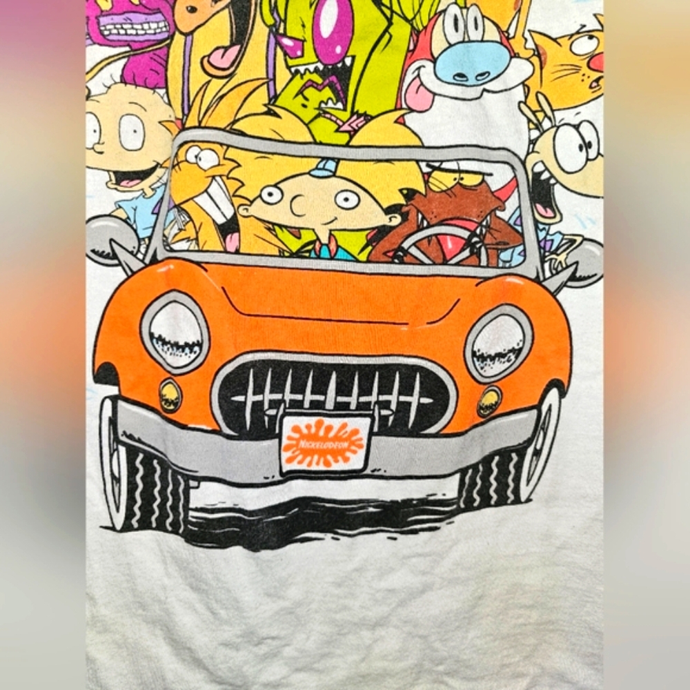 Nickelodeon Men's White T-shirt Ft. Classic Cartoon Characters Sz S - Picture 7 of 7